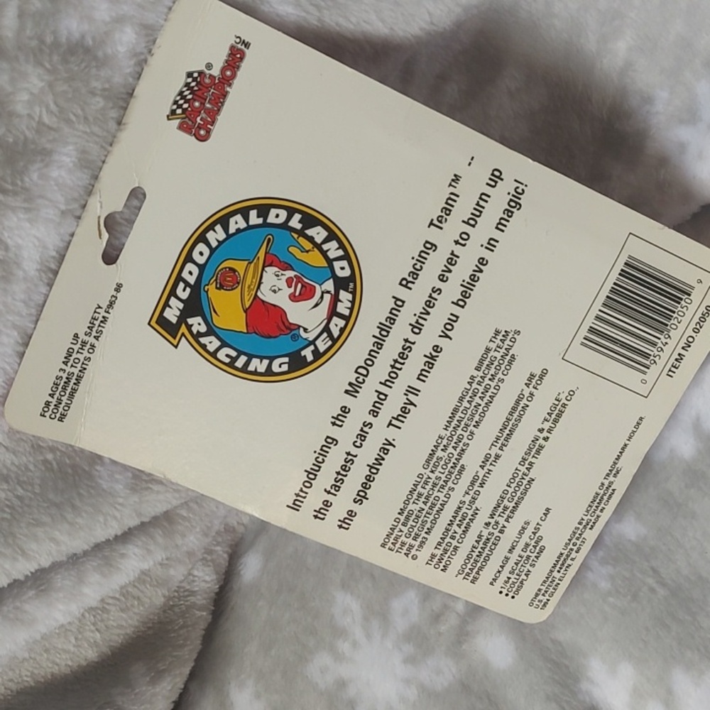 McDonald's 🏎️ Team Collectible Car,1993,1994, - Picture 6 of 8